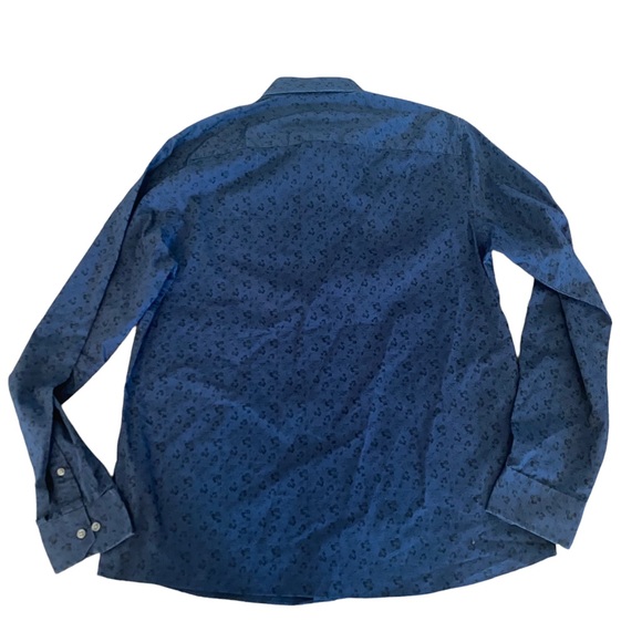 GEOFFREY BEENE blue floral button down L - Picture 2 of 7